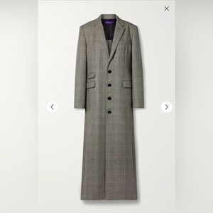 Ralph Lauren Collection Syeda Long Maxi Plaid Wool Coat